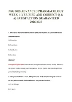 NSG 6005 ADVANCED PHARMACOLOGY&NewLine;WEEK 1 &lpar;VERIFIED AND CORRECT Q &&NewLine;A&rpar; SATISFACTION GUARANTEED&NewLine;2026&sol;2027