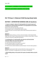 NU 170 EXAM 3 &vert; MATERNAL-CHILD NURSING STUDY GUIDE &NewLine;QUESTIONS AND CORRECT ANSWERS LATEST EDITION 