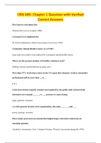 CRIS 605- Chapter 1 Question with Verified&NewLine;Correct Answers