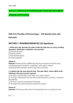 NUR 210 &vert; PRINCIPLES OF PHARMACOLOGY QUESTIONS AND CORRECT &NewLine;ANSWERS LATEST EDITION 