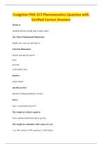 Creighton PHA 317 Pharmaceutics Question with&NewLine;Verified Correct Answers