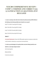 NUR 280 COMPREHENSIVE REVIEW -&NewLine;COMP 1 &lpar;VERIFIED AND CORRECT Q &&NewLine;A&rpar; SATISFACTION GUARANTEED&period; JUST&NewLine;RELEASED