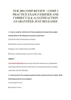 NUR 280 COMP REVIEW - COMP 3&NewLine;PRACTICE EXAM &lpar;VERIFIED AND&NewLine;CORRECT Q & A&rpar; SATISFACTION&NewLine;GUARANTEED&period; JUST RELEASED