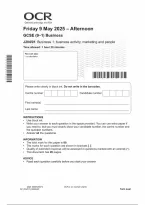 OCR GCSE Business Paper 1 Business 1&colon; business activity&comma; marketing and people 2025