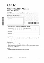 OCR GCSE Business Paper 2 Business 2&colon; operations&comma; finance and influences on business 2025