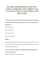 NUR 280 COMPREHENSIVE REVIEW -&NewLine;COMP 2 &lpar;VERIFIED AND CORRECT Q &&NewLine;A&rpar; SATISFACTION GUARANTEED&period; JUST&NewLine;RELEASED