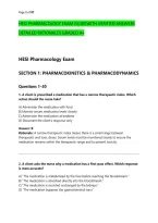 HESI PHARMACOLOGY EXAM GUIDEWITH VERIFIED ANSWERS &NewLine;DETAILED RATIONALES GRADED A&plus;
