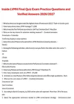 Inside LVMH Certificate Final Quiz Practice Test&colon; 2026&sol;2027 Exam Questions&comma; Correct Answers & Luxury Management Rationales