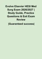 Evolve Elsevier HESI Med Surg Exam 2026&sol;2027 &vert; Study Guide&comma; Practice Questions & Exit Exam Review