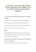 CAPSTONE A 2026&sol;2027 PROCTORED&NewLine;EXAM &lpar;VERIFIED AND CORRECT Q &&NewLine;A&rpar; SATISFACTION GUARANTEED&NewLine;2026&sol;2027
