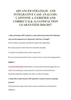 ADVANCED STRATEGIC AND&NewLine;INTEGRATIVE CASE ANALYSIS&colon;&NewLine;CAPSTONE A &lpar;VERIFIED AND&NewLine;CORRECT Q & A&rpar; SATISFACTION&NewLine;GUARANTEED 2026&sol;2027