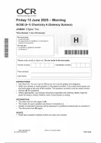 OCR GCSE Chemistry A &lpar;Gateway Science&rpar; Paper 4 &lpar;Higher Tier&rpar; 2025