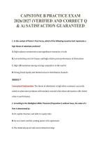 CAPSTONE B PRACTICE EXAM&NewLine;2026&sol;2027 &lpar;VERIFIED AND CORRECT Q&NewLine;& A&rpar; SATISFACTION GUARANTEED