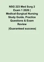 NSG 223 Med Surg 2 Exam 1 2026 &vert; Medical-Surgical Nursing Study Guide&comma; Practice Questions & Exam Review