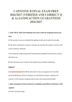 CAPSTONE B FINAL EXAM PREP&NewLine;2026&sol;2027 &lpar;VERIFIED AND CORRECT Q&NewLine;& A&rpar; SATISFACTION GUARANTEED&NewLine;2026&sol;2027