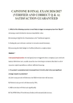 CAPSTONE B FINAL EXAM 2026&sol;2027&NewLine;&lpar;VERIFIED AND CORRECT Q & A&rpar;&NewLine;SATISFACTION GUARANTEED