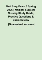 Med Surg Exam 3 Spring 2026 &vert; Medical-Surgical Nursing Study Guide&comma; Practice Questions & Exam Review