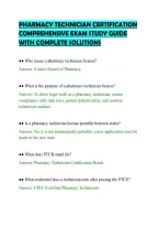 PHARMACY TECHNICIAN CERTIFICATION&NewLine;COMPREHENSIVE EXAM STUDY GUIDE&NewLine;WITH COMPLETE SOLUTIONS&NewLine;