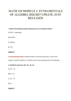 MATH 110 MODULE 1&colon; FUNDAMENTALS&NewLine;OF ALGEBRA 2026&sol;2027 UPDATE&period; JUST&NewLine;RELEASED