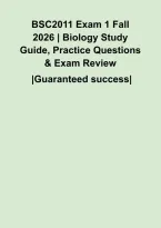 BSC2011 Exam 1 Fall 2026 &vert; Biology Study Guide&comma; Practice Questions & Exam Review&NewLine;&NewLine;