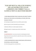 NUR 2459 EXAM PACKAGE DEAL 100&percnt; VERIFIED 2026&sol;2027