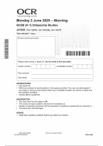 OCR GCSE Citizenship Studies Paper 3 Our rights&comma; our society&comma; our world 2025