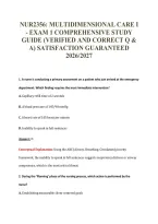 NUR2356&colon; MULTIDIMENSIONAL CARE I&NewLine;- EXAM 1 COMPREHENSIVE STUDY&NewLine;GUIDE &lpar;VERIFIED AND CORRECT Q &&NewLine;A&rpar; SATISFACTION GUARANTEED&NewLine;2026&sol;2027