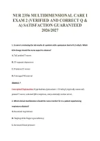 NUR 2356 MULTIDIMENSIONAL CARE I&NewLine;EXAM 2 &lpar;VERIFIED AND CORRECT Q &&NewLine;A&rpar; SATISFACTION GUARANTEED&NewLine;2026&sol;2027
