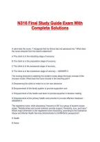 N316 Final Study Guide Exam With Complete Solutions