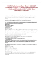 NSG552 Psychopharmacology &ndash; Exam 1 &lpar;2026&sol;2027&rpar; Actual Exam 2026&sol;2027 &ndash; Complete Exam-Style Questions with Detailed Rationales &vert; 100&percnt; Verified &ndash; Pass Guaranteed &ndash; A&plus; Graded