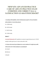 NRNP 6531 ADVANCED PRACTICE&NewLine;CARE OF ADULTS PRACTICE EXAM&NewLine;&lpar;VERIFIED AND CORRECT Q & A&rpar;&NewLine;SATISFACTION GUARANTEED 2026&sol;2027