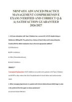 NRNP 6531 ADVANCED PRACTICE&NewLine;MANAGEMENT COMPREHENSIVE&NewLine;EXAM &lpar;VERIFIED AND CORRECT Q &&NewLine;A&rpar; SATISFACTION GUARANTEED&NewLine;2026&sol;2027