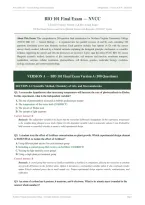 BIO 101 FINAL ACTUAL EXAM NVCC 2026&sol;2027 &vert; Versions A & B &vert; 200 Real Exam Questions & Detailed Answers with Rationales &vert; Pass Guaranteed - A&plus; Graded&NewLine;&NewLine;