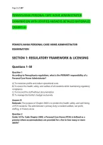 PENNSYLVANIA PERSONAL CARE HOME ADMINISTRATOR &NewLine;EXAMINATION WITH VERIFIED ANSWERS DETAILED RATIONALES &NewLine;GRADED A&plus; 
