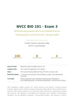 BIO 101 EXAM 3 NVCC ACTUAL EXAM 2026&sol;2027 &vert; 100 Real Exam Questions & Detailed Answers with Rationales &vert; Verified &vert; Pass Guaranteed - A&plus; Graded&NewLine;&NewLine;