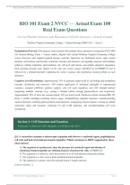 BIO 101 EXAM 2 NVCC ACTUAL EXAM 2026 &vert; 100 Real Exam Questions & Detailed Answers with Rationales &vert; Verified &vert; Pass Guaranteed - A&plus; Graded&NewLine;&NewLine;