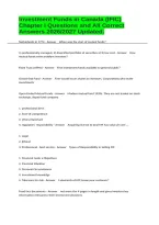 Investment Funds in Canada &lpar;IFIC&rpar; Chapter I Questions and All Correct Answers 2026&sol;2027 Updated&period;&NewLine;&NewLine;