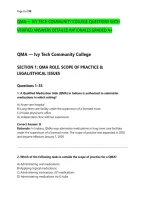 QMA &mdash; IVY TECH COMMUNITY COLLEGE QUESTIONS WITH &NewLine;VERIFIED ANSWERS DETAILED RATIONALES GRADED A&plus; 