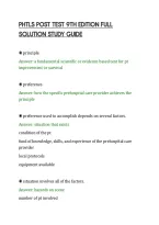 PHTLS POST TEST 9TH EDITION FULL&NewLine;SOLUTION STUDY GUIDE&NewLine;