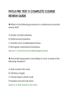 PHTLS PRE TEST 9 COMPLETE COURSE&NewLine;REVIEW GUIDE&NewLine;