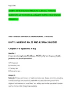 TIMBY'S INTRODUCTORY MEDICAL-SURGICAL NURSING &NewLine;QUESTIONS WITH VERIFIED ANSWERS DETAILED RATIONALES &NewLine;GRADED A&plus;