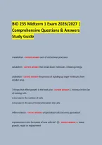 BIO 235 Midterm 1 Exam 2026&sol;2027 &vert; &NewLine;Comprehensive Questions & Answers Study Guide &NewLine;  &NewLine;