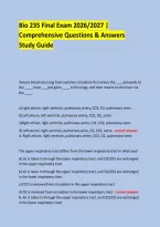 Bio 235 Final Exam 2026&sol;2027 &vert; &NewLine;Comprehensive Questions & Answers Study Guide &NewLine; &NewLine;