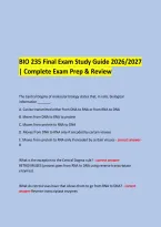 &NewLine;BIO 235 Final Exam Study Guide 2026&sol;2027 &vert; Complete Exam Prep & Review &NewLine;