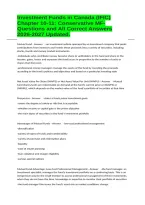 Investment Funds in Canada &lpar;IFIC&rpar; Chapter 10-11&colon; Conservative MF-Questions and All Correct Answers 2026-2027 Updated&period;