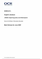 OCR GCSE English Literature Paper 2 Exploring poetry and Shakespeare Mark Scheme 2025