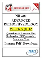 NR 507 &NewLine;ADVANCED &NewLine;PATHOPHYSIOLOGY &NewLine;WEEK 5 QUIZ &NewLine;Questions & Answers Plus &NewLine;Rationales &lpar;PDF&rpar; 2026&sol;27 &NewLine;Academic Year &NewLine;Instant Pdf Download