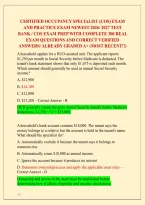CERTIFIED OCCUPANCY SPECIALIST &lpar;COS&rpar; EXAM &NewLine;AND PRACTICE EXAM NEWEST 2026&sol; 2027 TEST &NewLine;BANK &sol; COS EXAM PREP WITH COMPLETE 300 REAL &NewLine;EXAM QUESTIONS AND CORRECT VERIFIED &NewLine;ANSWERS&sol; ALREADY GRADED A&plus; &lpar;MOST RECENT&excl;&excl;&rpar; 