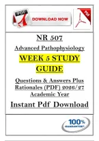 NR 507 &NewLine;Advanced Pathophysiology &NewLine;WEEK 5 STUDY &NewLine;GUIDE &NewLine;Questions & Answers Plus &NewLine;Rationales &lpar;PDF&rpar; 2026&sol;27 &NewLine;Academic Year &NewLine;Instant Pdf Download