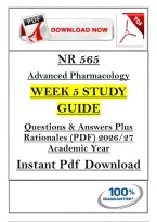NR 565 &NewLine;Advanced Pharmacology &NewLine;WEEK 5 STUDY &NewLine;GUIDE &NewLine;Questions & Answers Plus &NewLine;Rationales &lpar;PDF&rpar; 2026&sol;27 &NewLine;Academic Year &NewLine;Instant Pdf Download